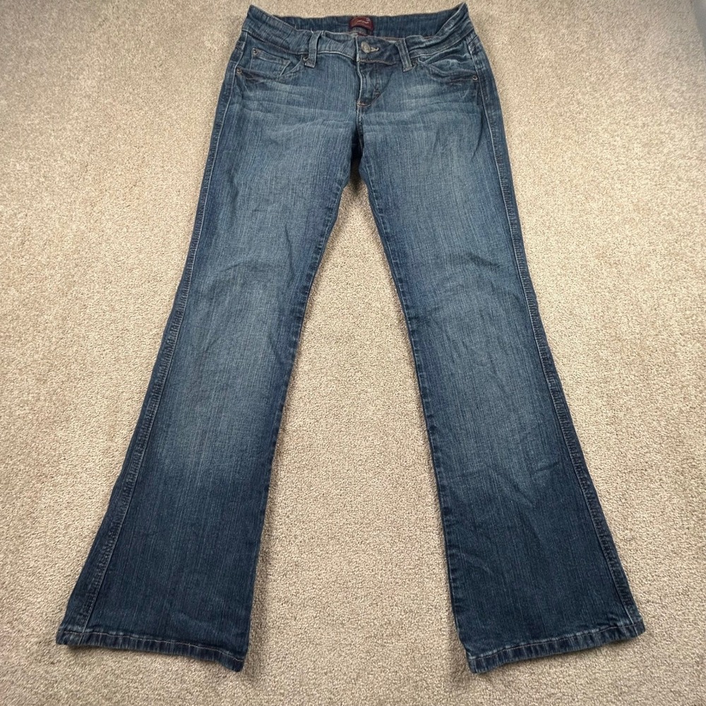 Underground Soul Wmns Sz 7 Bootcut Jeans Medium Wash Embroidered Pockets Stretch